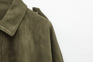 Vaudoré – Veste Femme Oversize Effet Suédé