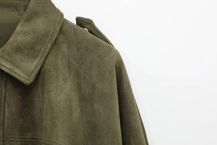 Vaudoré – Veste Femme Oversize Effet Suédé