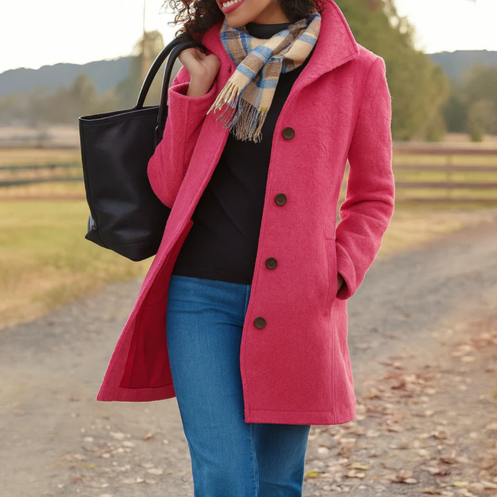 Jill | Manteau classique en laine avec écharpe