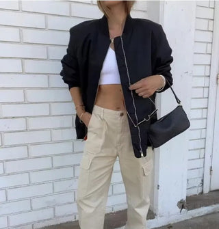 Oréliane – Bomber Femme Oversize Tendance à Fermeture Zippée