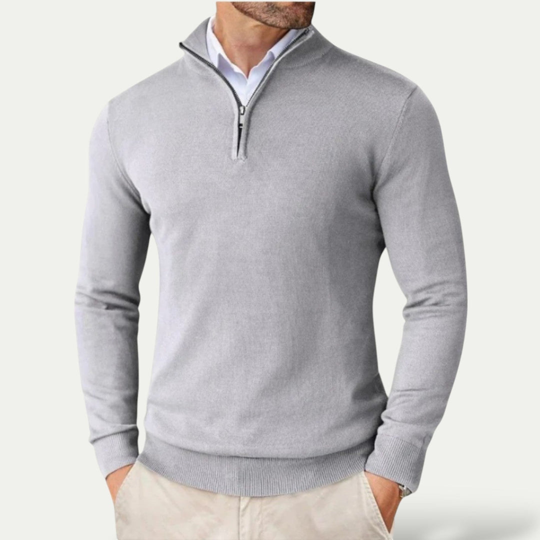 Valmont™ – Pull Homme Demi-Zip en Coton