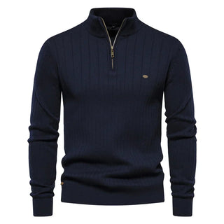 Montbréval – Pull Homme Demi-Zip à Col Montant