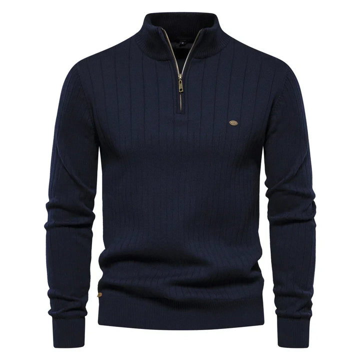 Montbréval – Pull Homme Demi-Zip à Col Montant