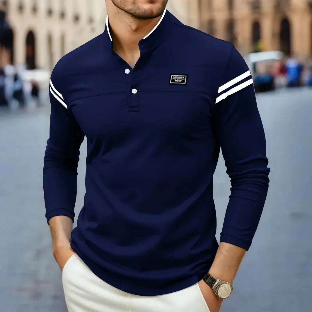 Longélio – T-Shirt à Manches Longues Moderne pour Homme