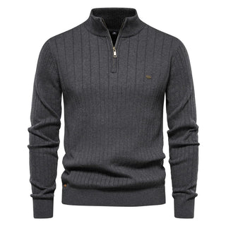 Montbréval – Pull Homme Demi-Zip à Col Montant