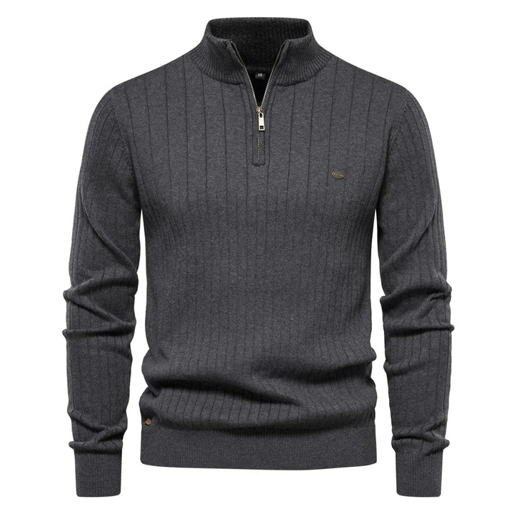 Montbréval – Pull Homme Demi-Zip à Col Montant
