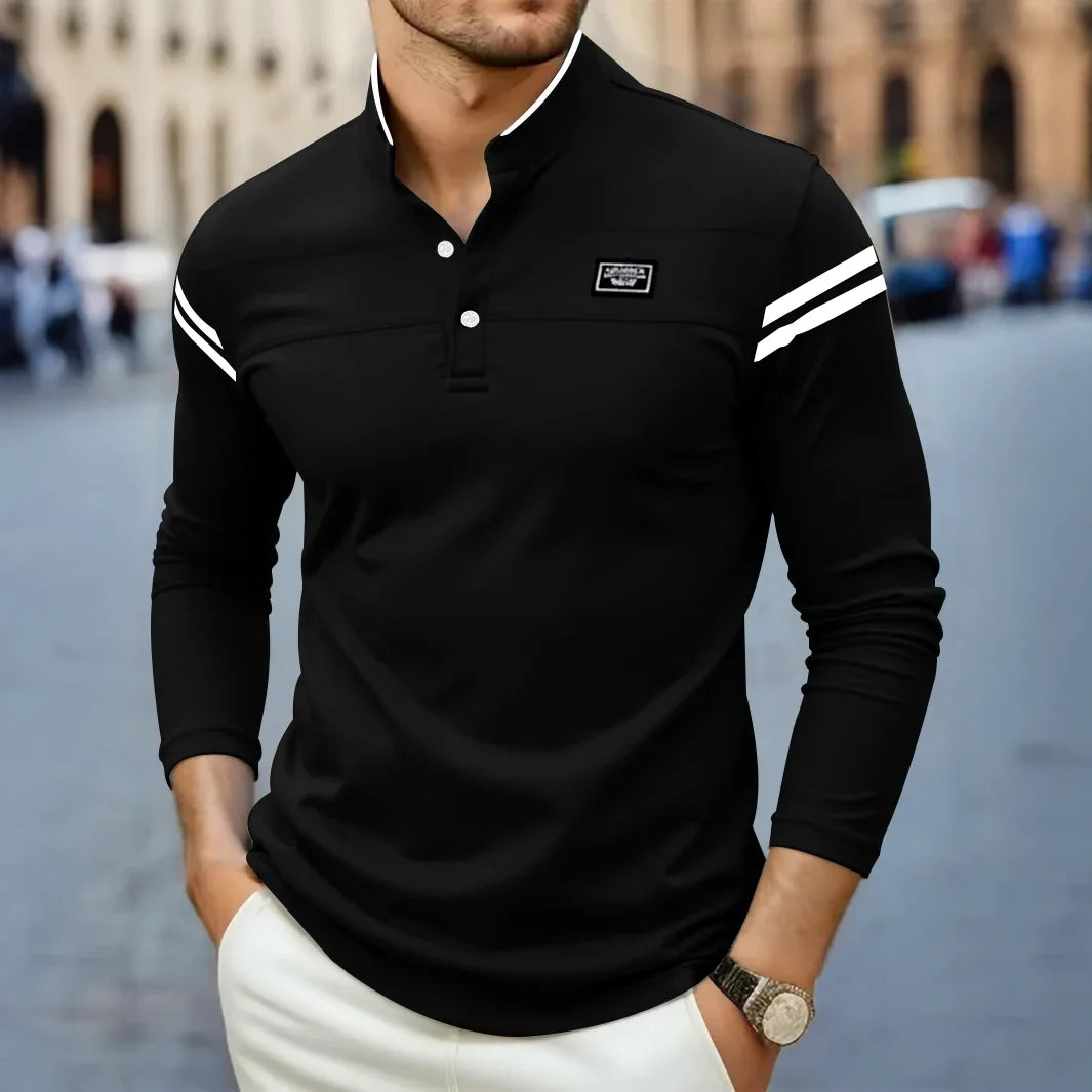 Longélio – T-Shirt à Manches Longues Moderne pour Homme