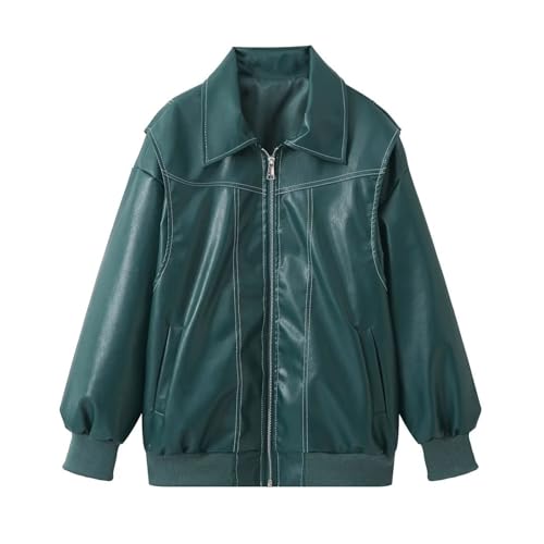 Veloriax – Veste Femme Oversize en Similicuir Style Biker Moderne