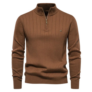 Montbréval – Pull Homme Demi-Zip à Col Montant