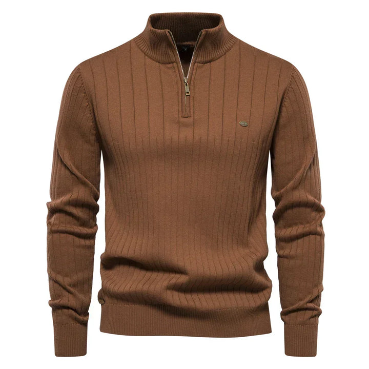 Montbréval – Pull Homme Demi-Zip à Col Montant