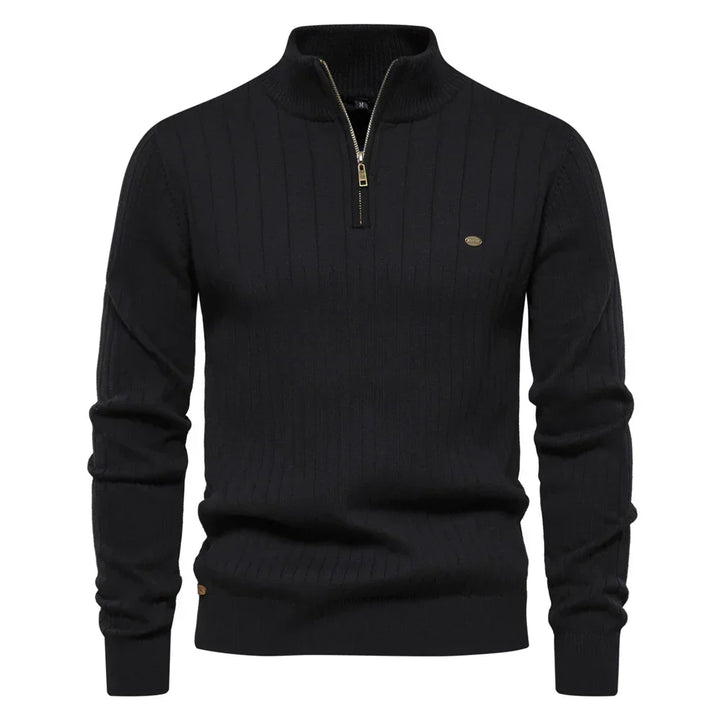 Montbréval – Pull Homme Demi-Zip à Col Montant