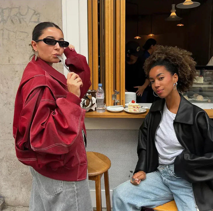 Zélyora – Veste Oversize Femme Avec Fermeture Zippée Style Moderne Décontracté