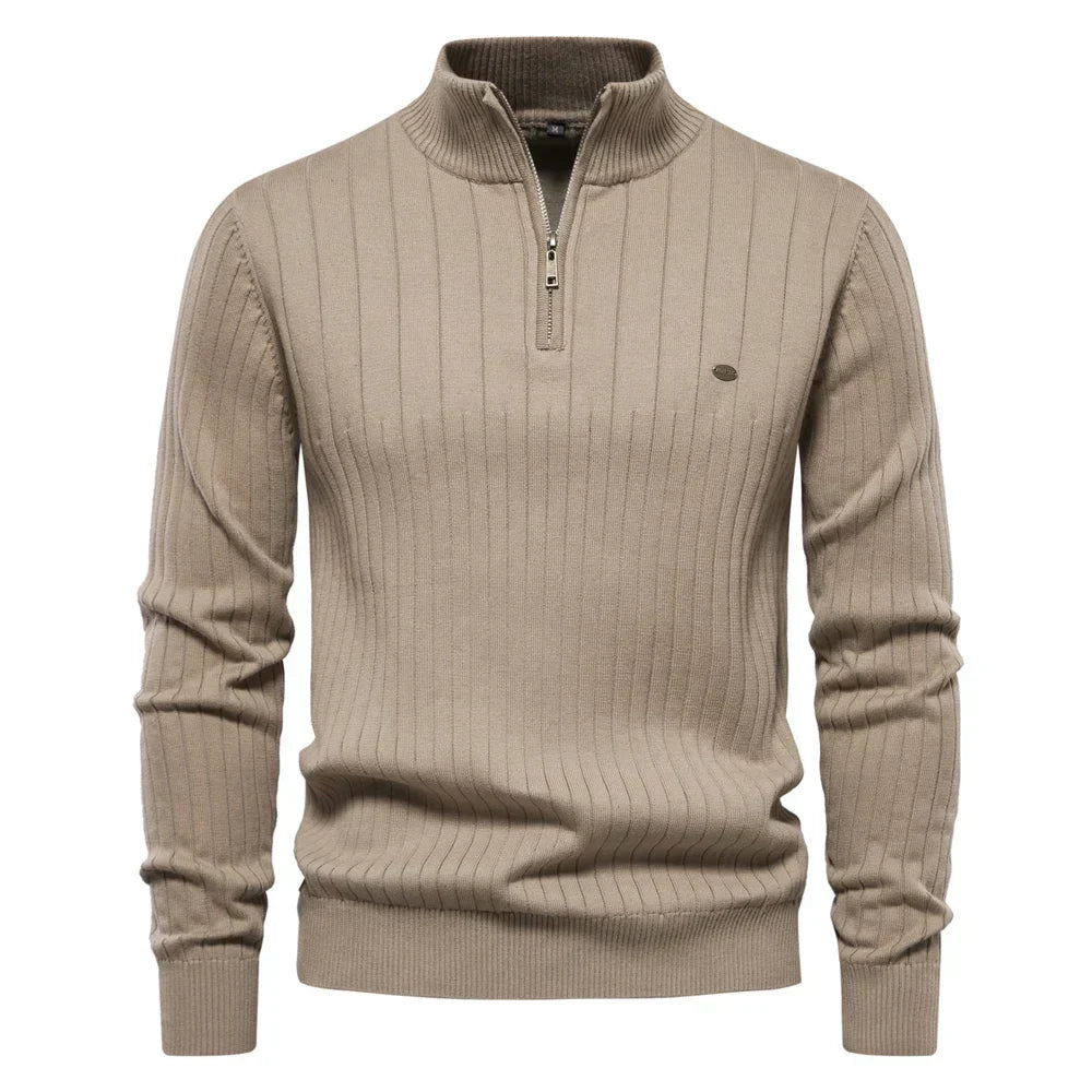 Montbréval – Pull Homme Demi-Zip à Col Montant