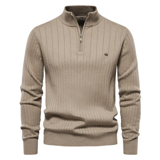 Montbréval – Pull Homme Demi-Zip à Col Montant