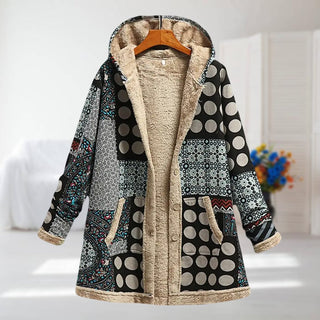 Florélia – Veste Femme Doublée Polaire à Capuche Imprimé Floral