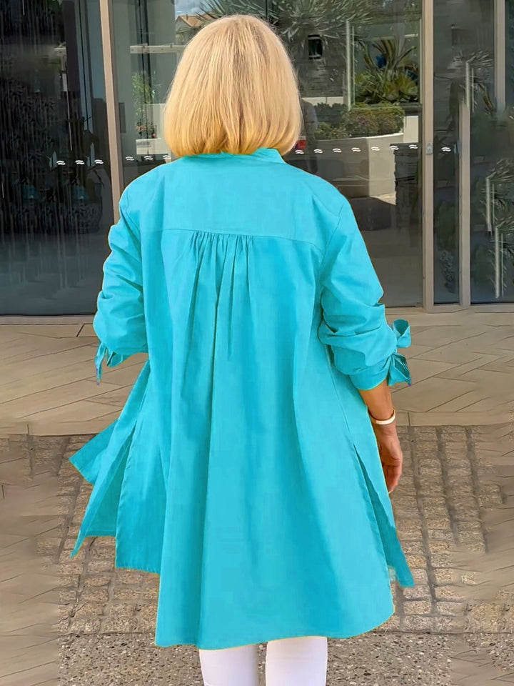 Cotonelle – Veste Chemise Longue Femme en Coton Boutonnée Élégante