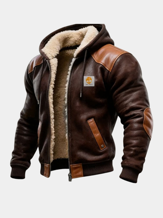 Capuvel – Veste Vintage en Daim avec Capuche