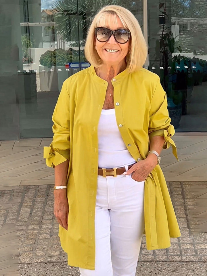 Cotonelle – Veste Chemise Longue Femme en Coton Boutonnée Élégante