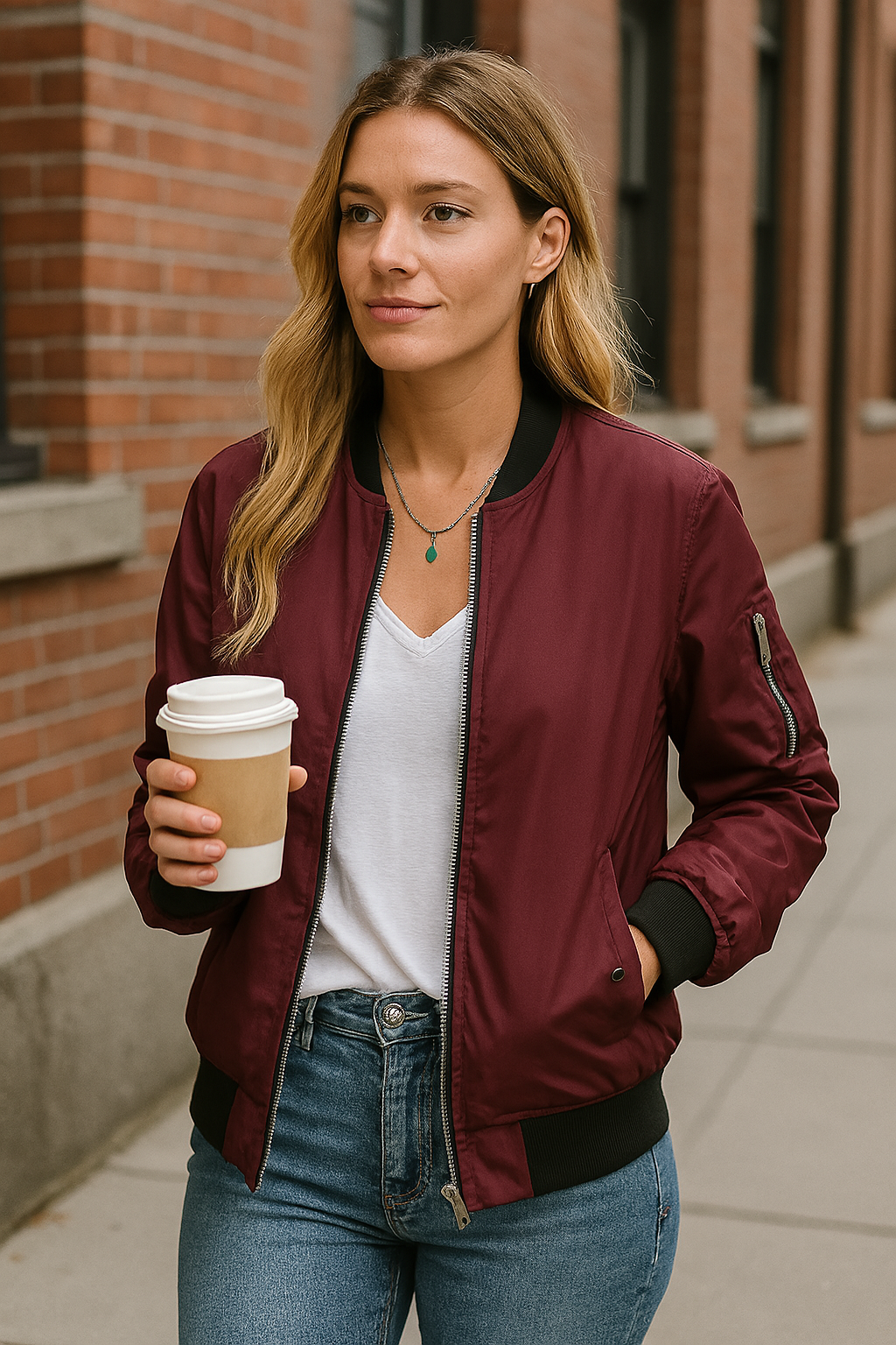 Orélyne – Blouson Bomber Femme Zippé Coupe Confortable