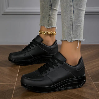 Compensélia – Baskets Femme à Semelle Compensée en Cuir Synthétique