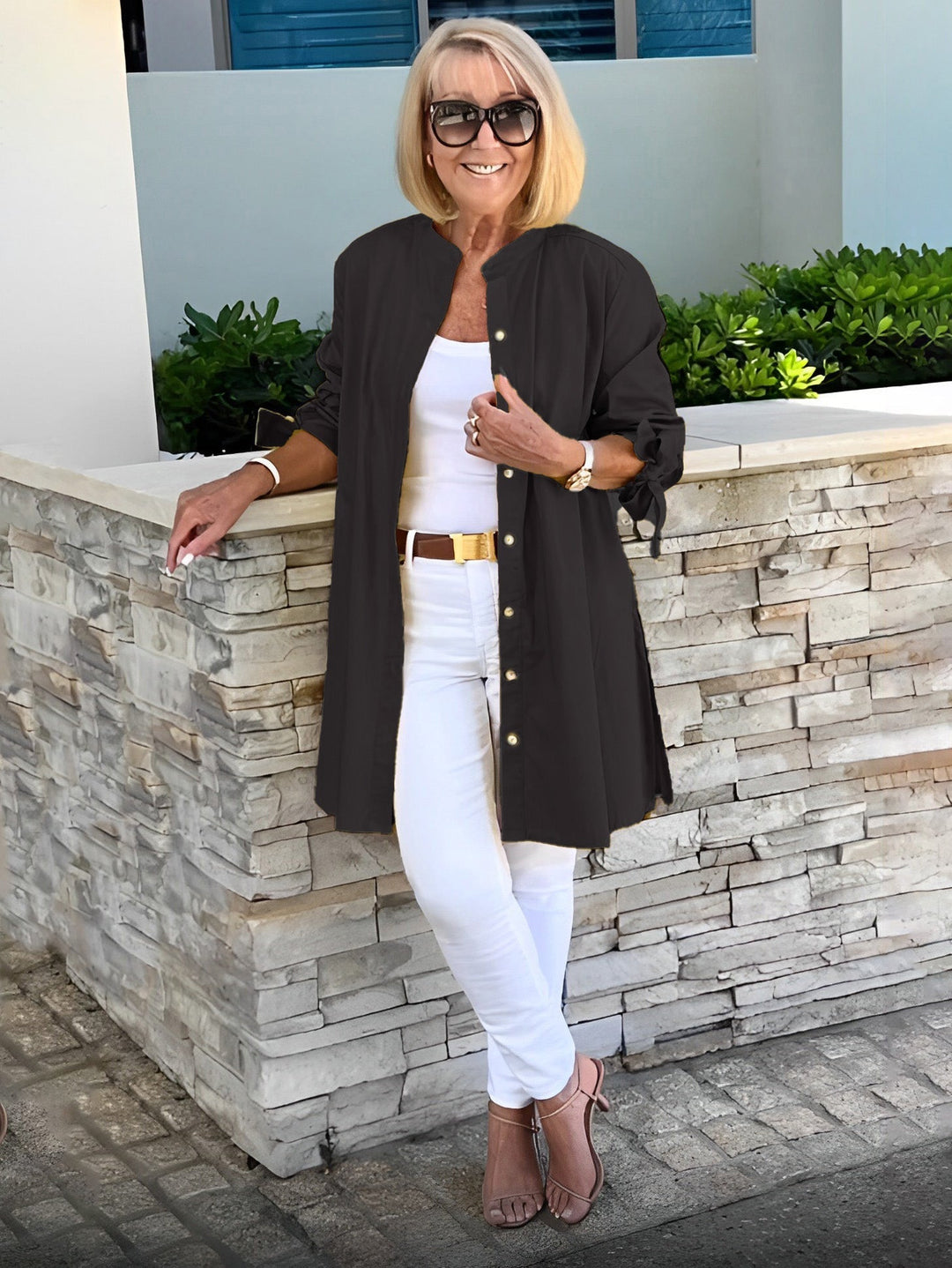 Cotonelle – Veste Chemise Longue Femme en Coton Boutonnée Élégante