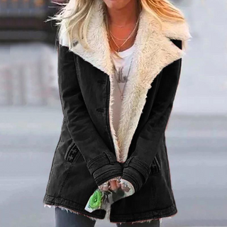 Fourélise – Veste d’Hiver Femme Doublée Fausse Fourrure Élégante et Chaude