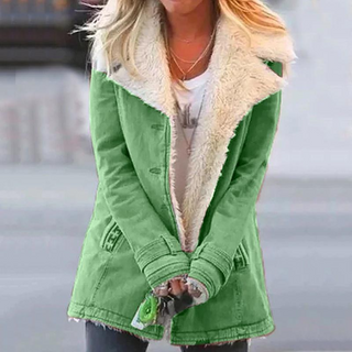 Fourélise – Veste d’Hiver Femme Doublée Fausse Fourrure Élégante et Chaude