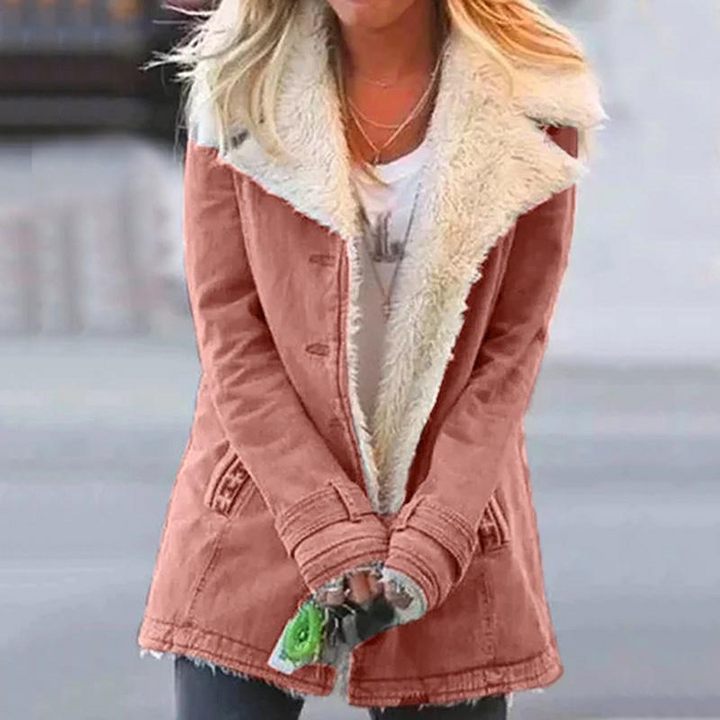 Fourélise – Veste d’Hiver Femme Doublée Fausse Fourrure Élégante et Chaude