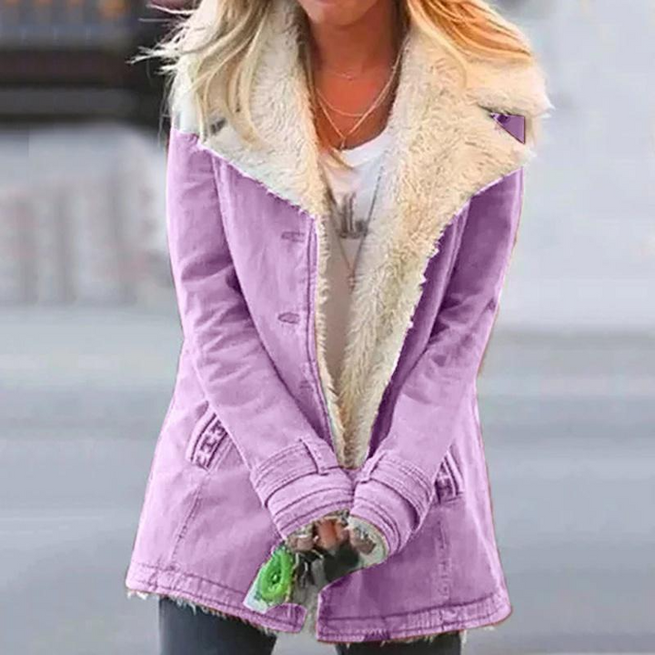 Fourélise – Veste d’Hiver Femme Doublée Fausse Fourrure Élégante et Chaude