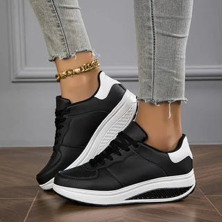 Compensélia – Baskets Femme à Semelle Compensée en Cuir Synthétique