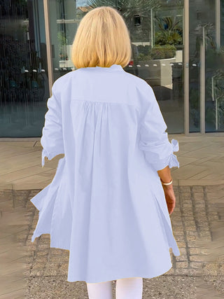 Cotonelle – Veste Chemise Longue Femme en Coton Boutonnée Élégante