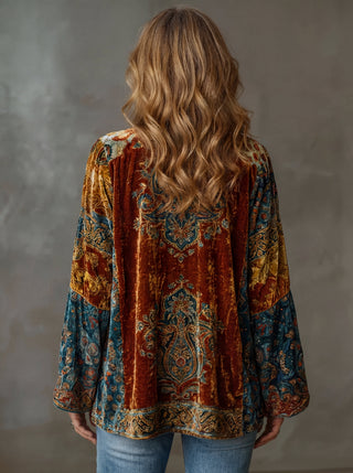 Artémora – Veste Kimono Femme Bohème Fluide aux Motifs Artistiques Élégants