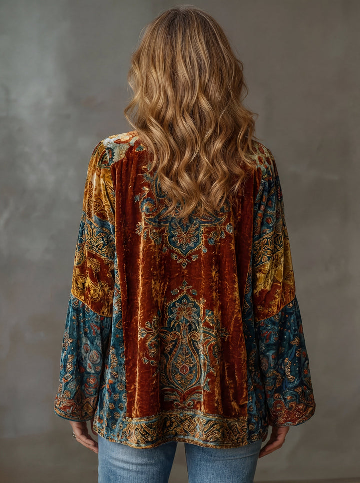 Artémora – Veste Kimono Femme Bohème Fluide aux Motifs Artistiques Élégants