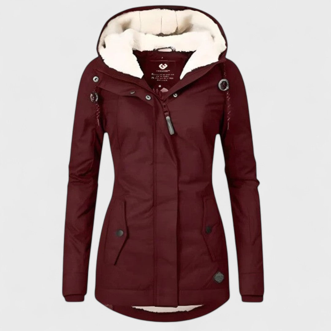 Aquélia – Veste Imperméable Femme à Capuche Chaude et Résistante