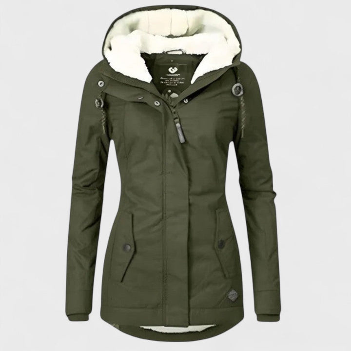 Aquélia – Veste Imperméable Femme à Capuche Chaude et Résistante