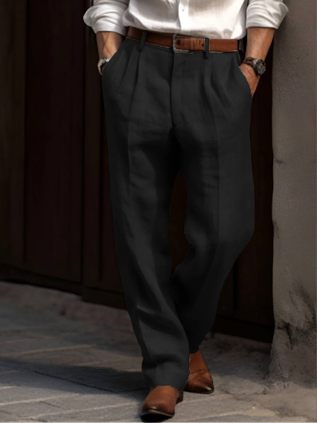 Linégio – Pantalon Plissé en Lin pour Homme