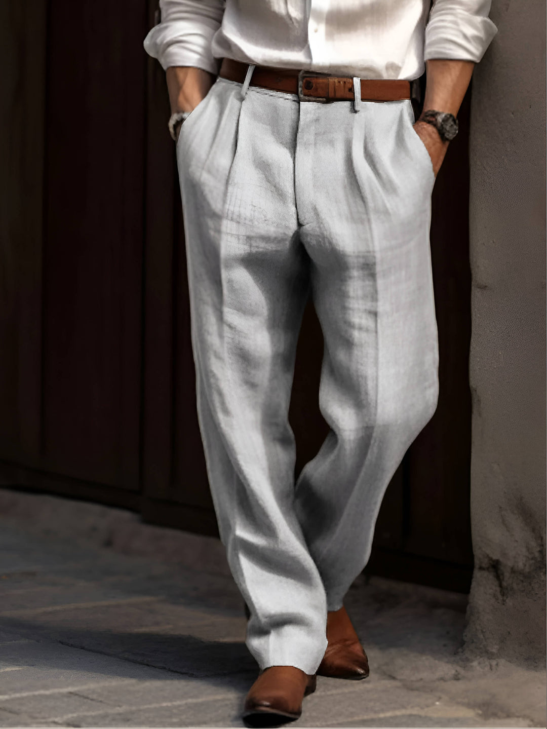 Linégio – Pantalon Plissé en Lin pour Homme
