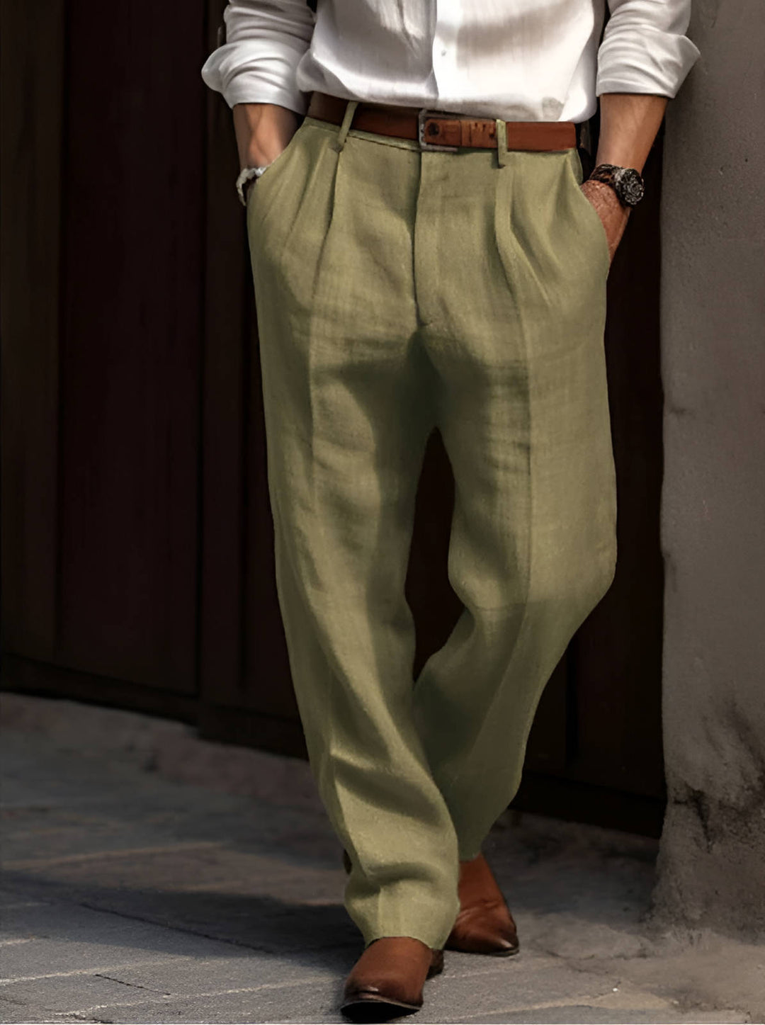Linégio – Pantalon Plissé en Lin pour Homme