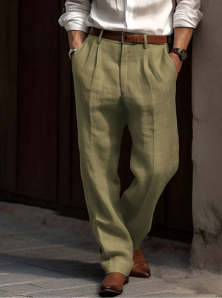 Linégio – Pantalon Plissé en Lin pour Homme