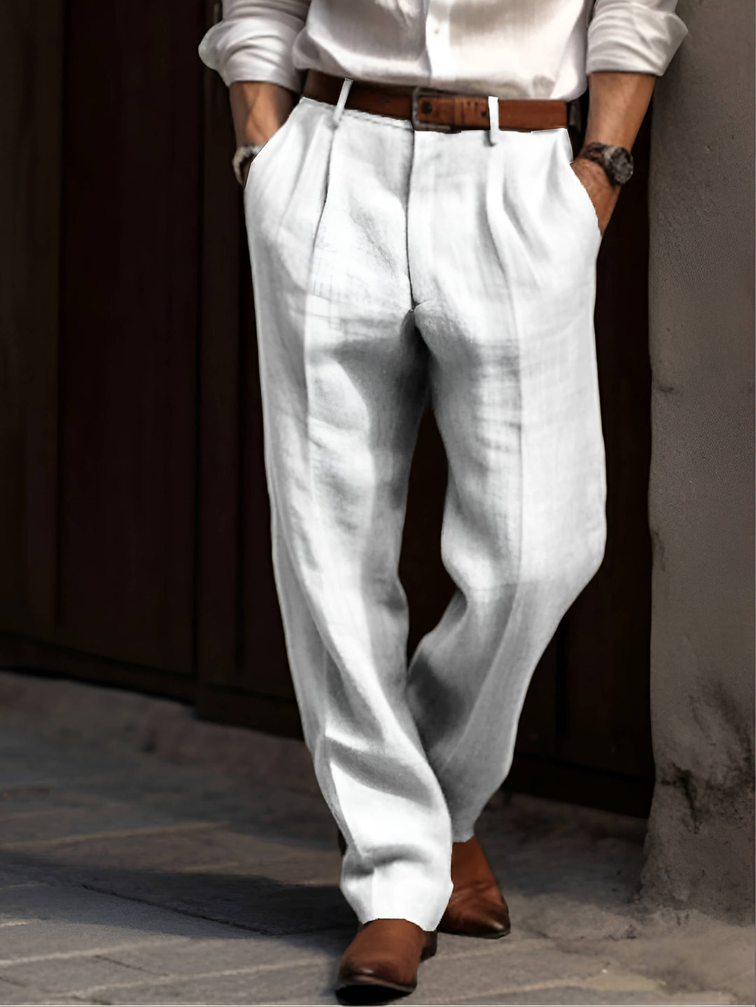 Linégio – Pantalon Plissé en Lin pour Homme