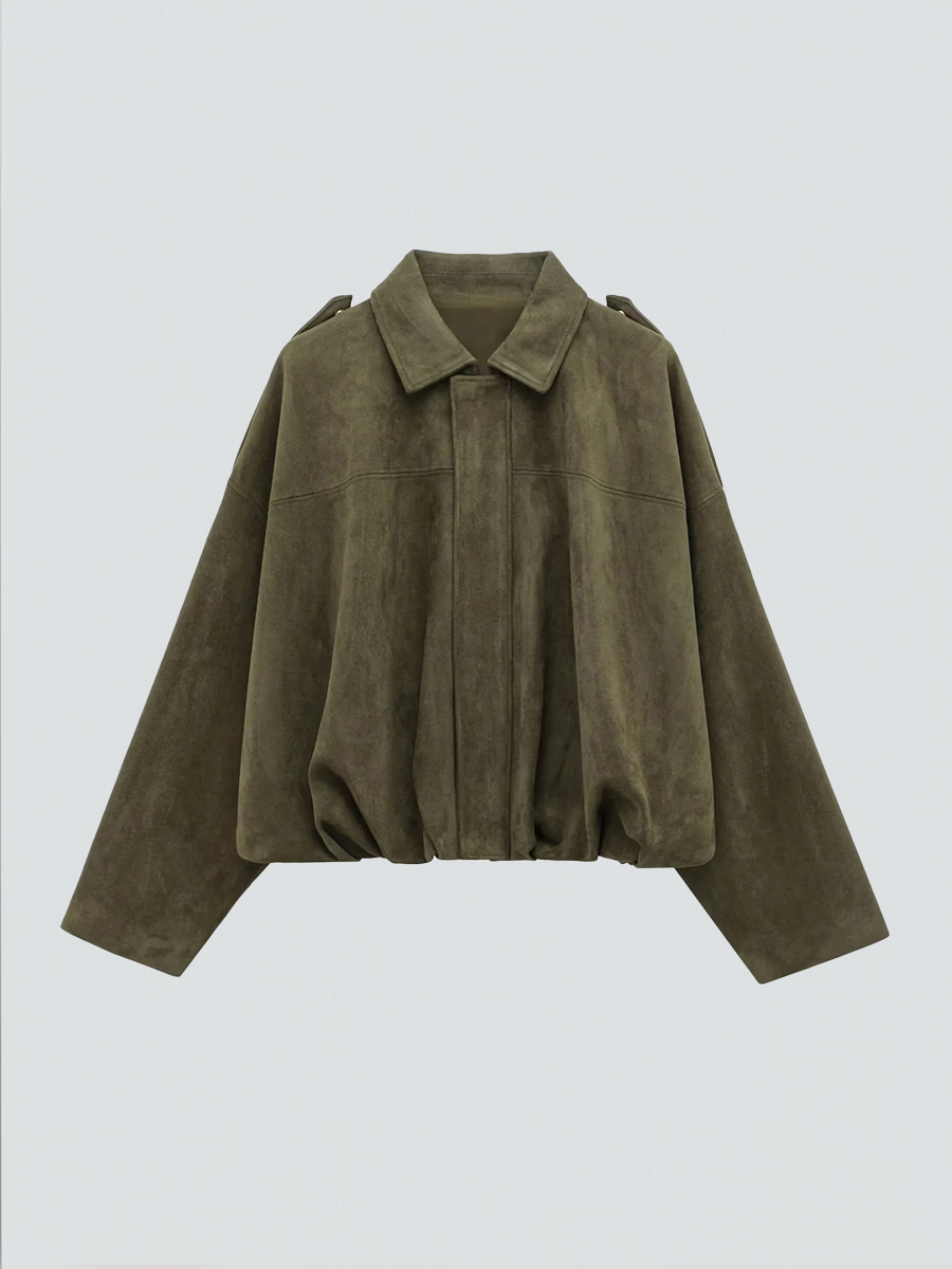 Vaudoré – Veste Femme Oversize Effet Suédé