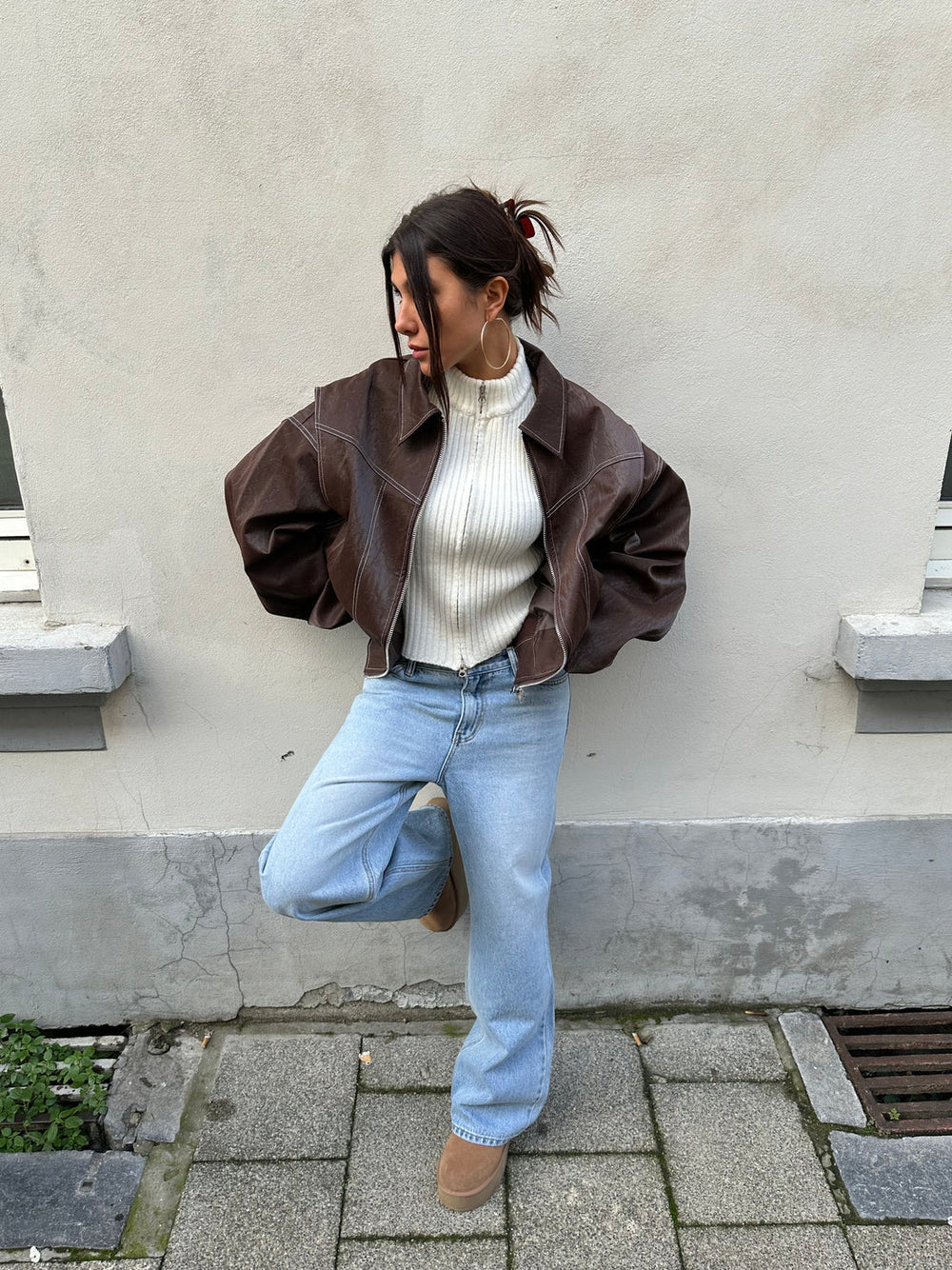 Zélyora – Veste Oversize Femme Avec Fermeture Zippée Style Moderne Décontracté