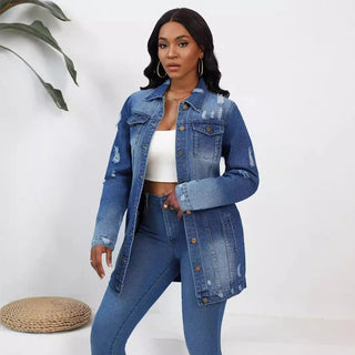 Montelune – Veste Denim Femme Oversize Effet Vintage