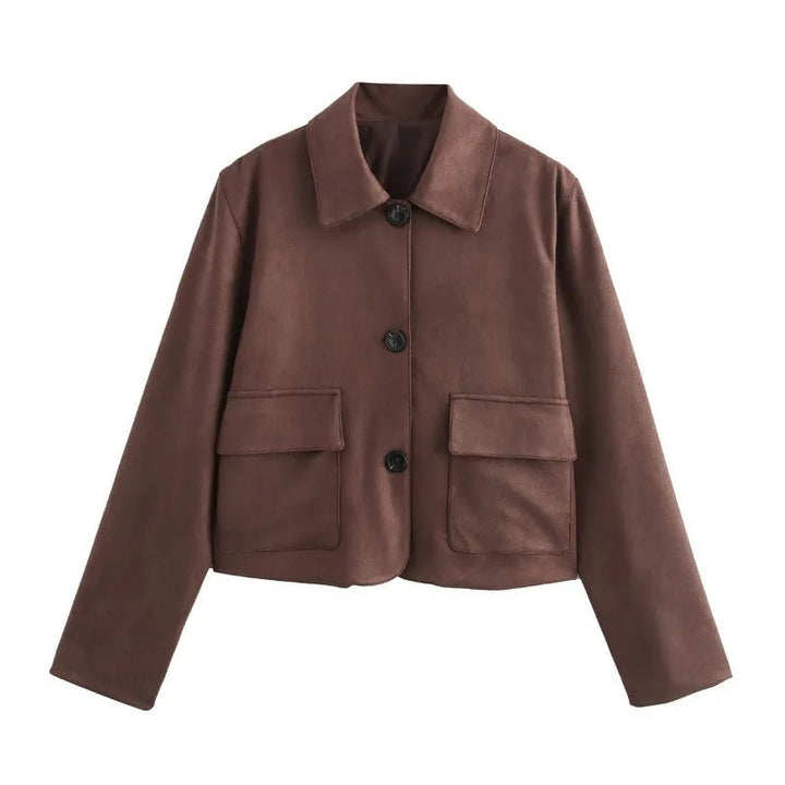Auréline – Veste Courte Femme Boutonnée Coupe Droite