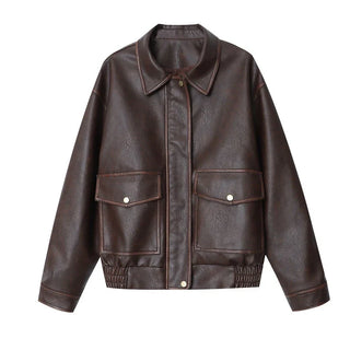Valoria – Veste Effet Cuir Femme Style Vintage