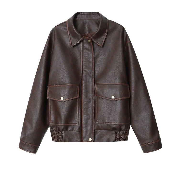 Valoria – Veste Effet Cuir Femme Style Vintage