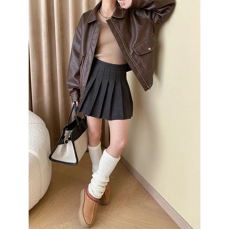Valoria – Veste Effet Cuir Femme Style Vintage